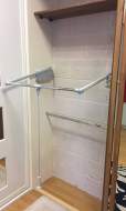 Pulldown hanger in the down position